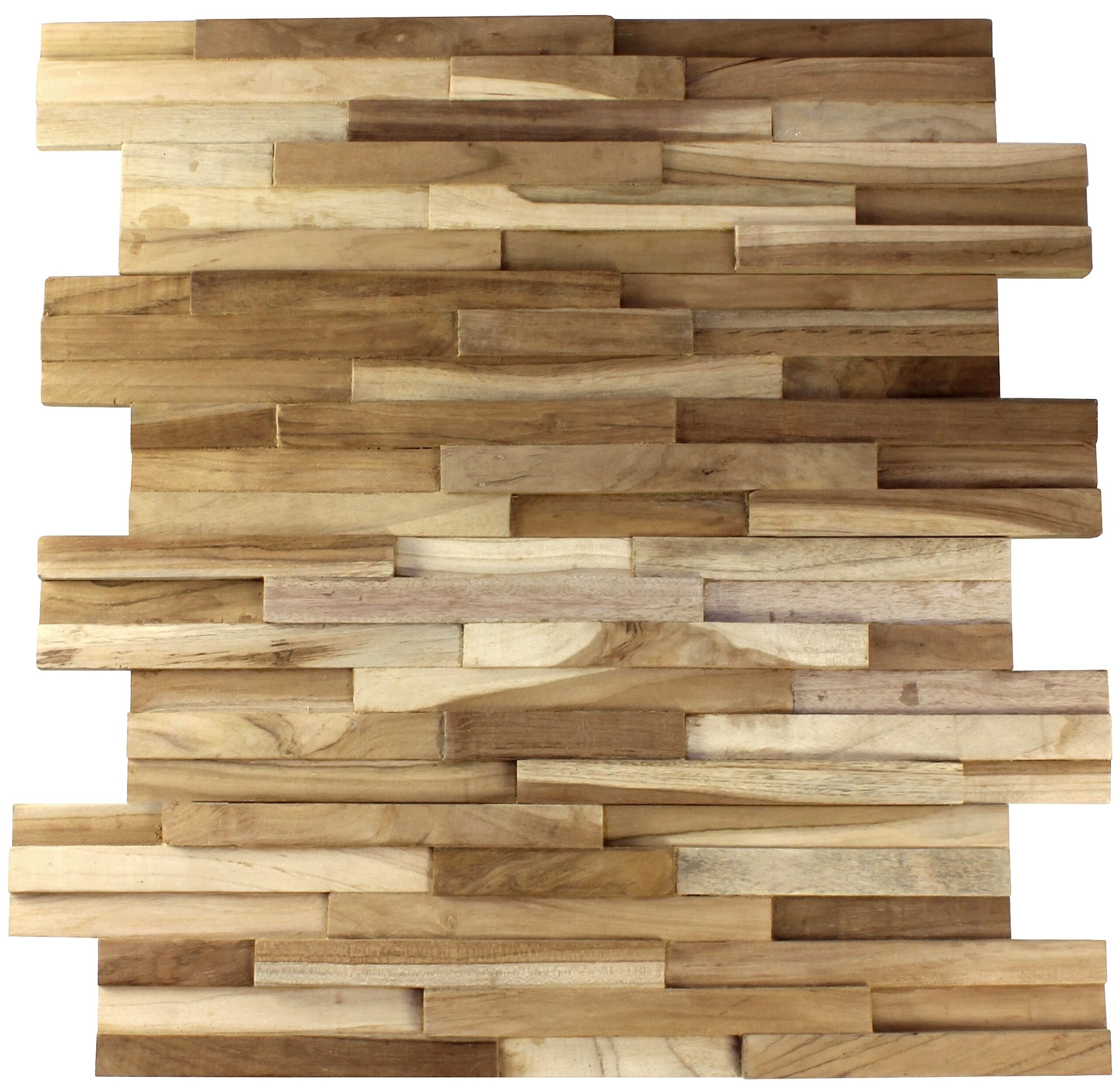 Tegel Houtstrips Natural Teak Hout 15×60 cm, artikelcode 3001006