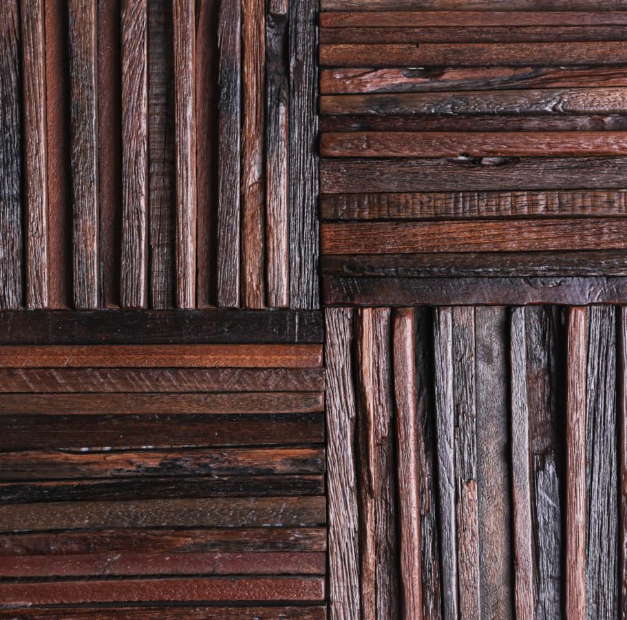 Tegel Mozaïek Hout Kika Maho 30x30cm, artikelcode BC-8355