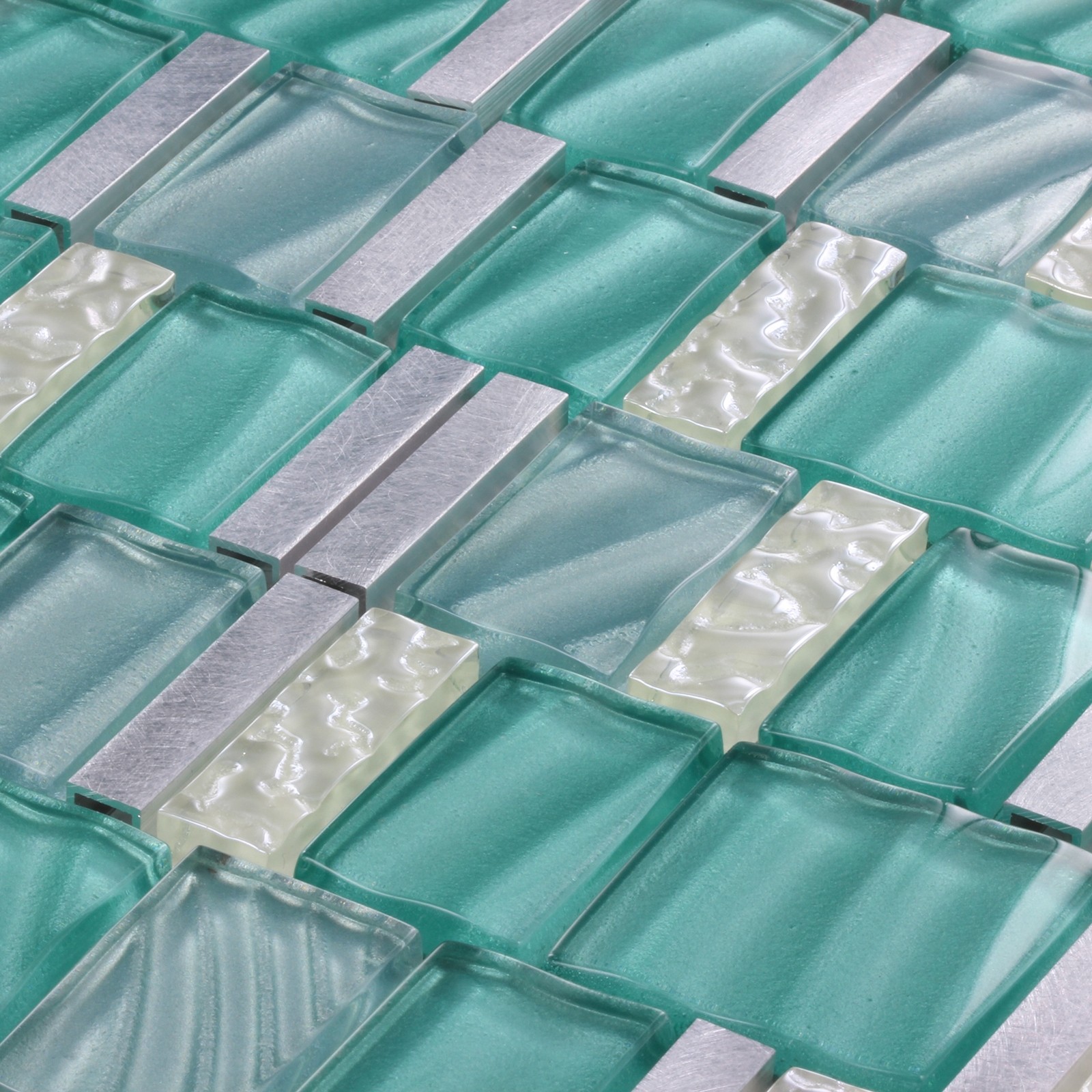 Tegel Mozaiektegel Stella Groen Glas Aluminium 29.5×29.5 cm, artikelcode MM0029