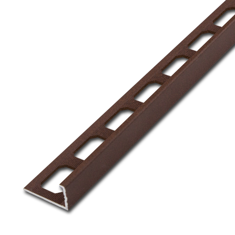 Tegel ALU Tegelprofiel structuur 10mm terra bruin recht 250cm, artikelcode BC-8708