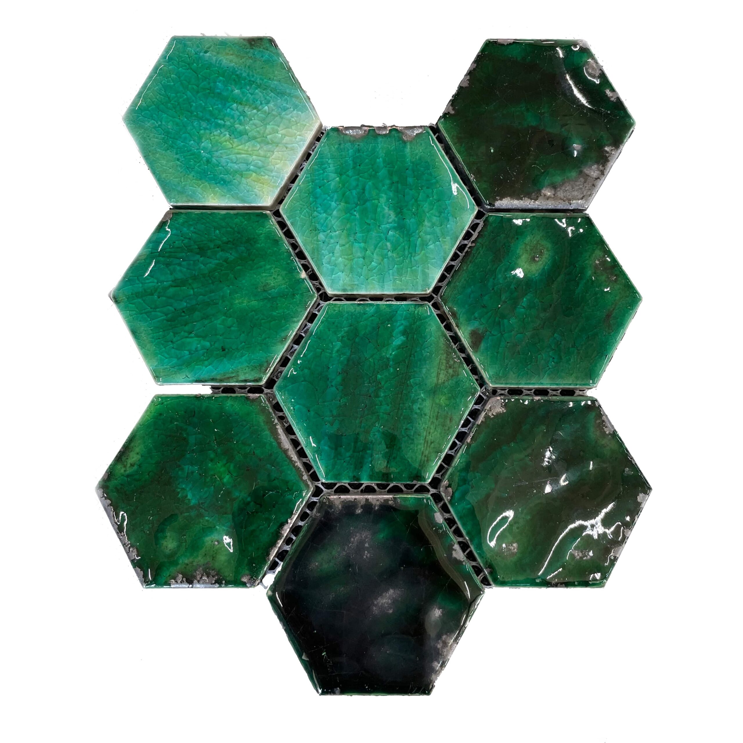 Tegel Mozaïek Hexagon Mykonos Emerald 31, artikelcode intex
